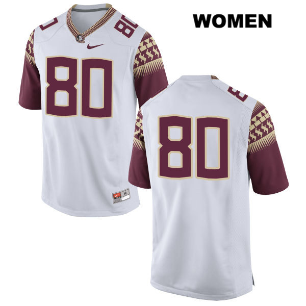 Women's NCAA Nike Florida State Seminoles #80 Alex Marshall College No Name White Stitched Authentic Football Jersey ANZ7669BX